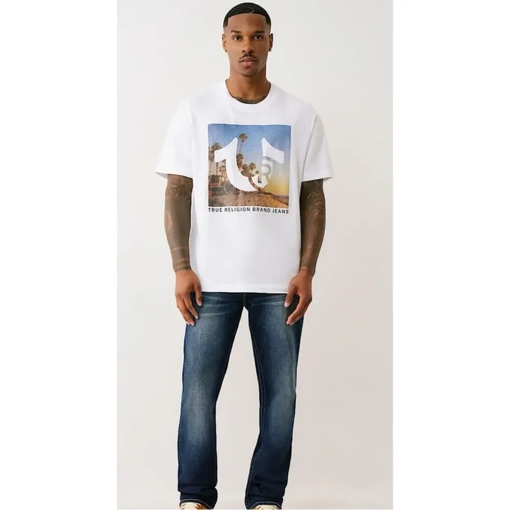 True Religion Registered Horseshoe Beach Tee in Optic White Size XXXL ~ NWT